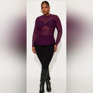 Sheer Purple Long Sleeve Top